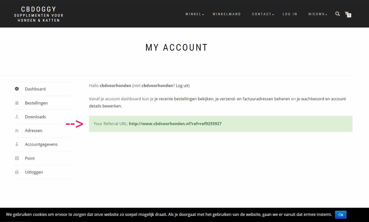 my account korting